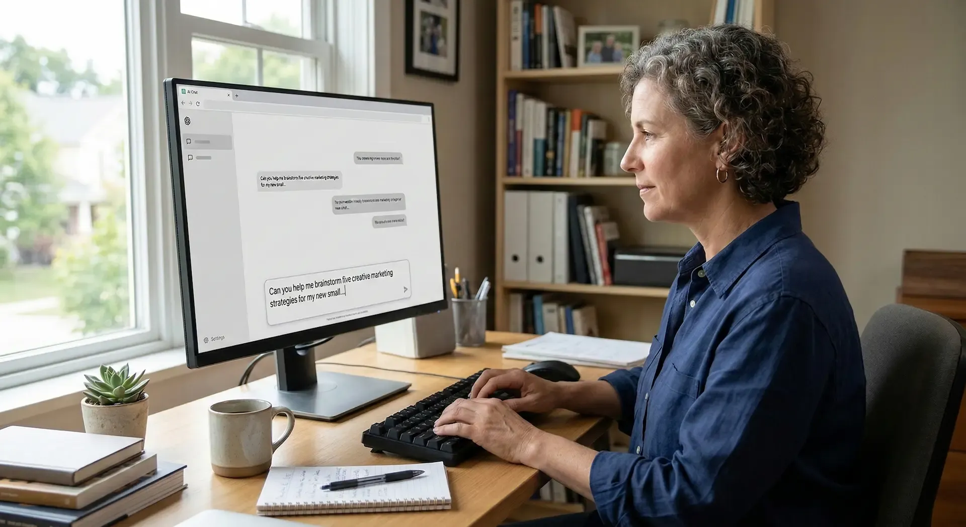 ChatGPT writing interface being used by a small business