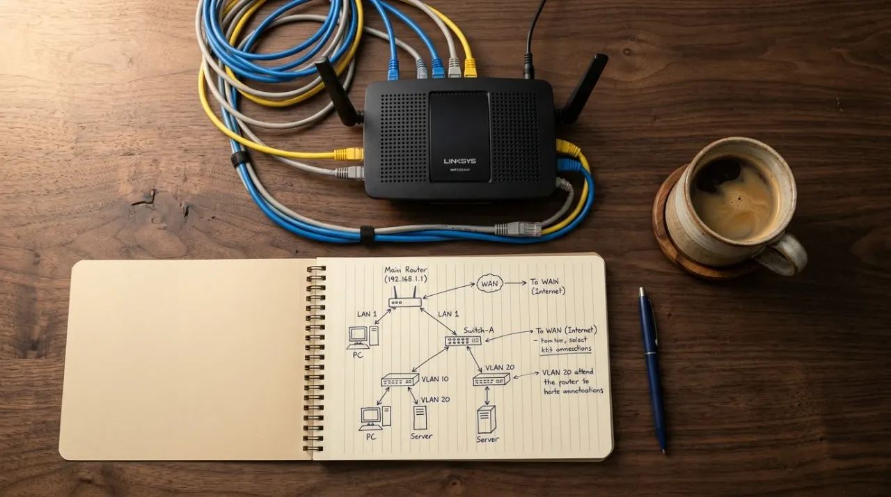 IT technician setting up a network for a Mandurah small business