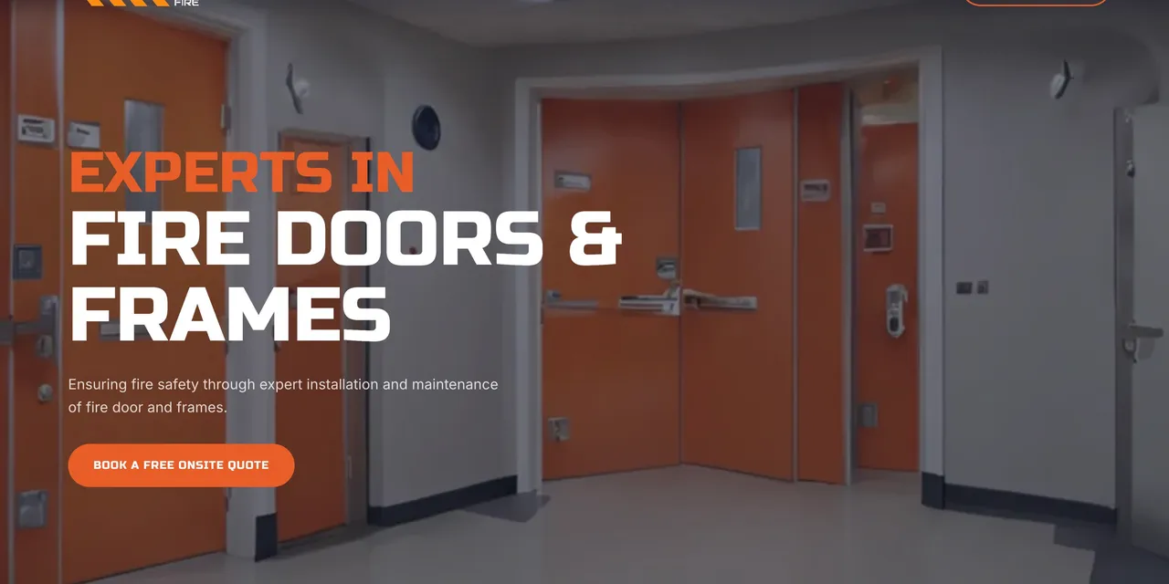 Kennedy Fire website homepage showcasing fire door compliance services