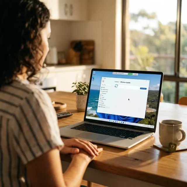 Customer viewing their screen during a remote support session