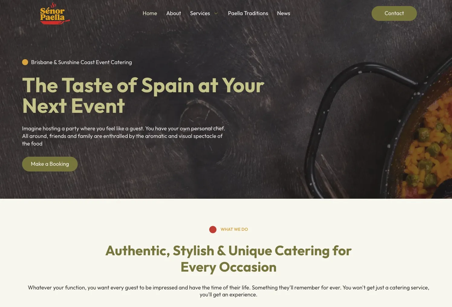 Señor Paella Catering website