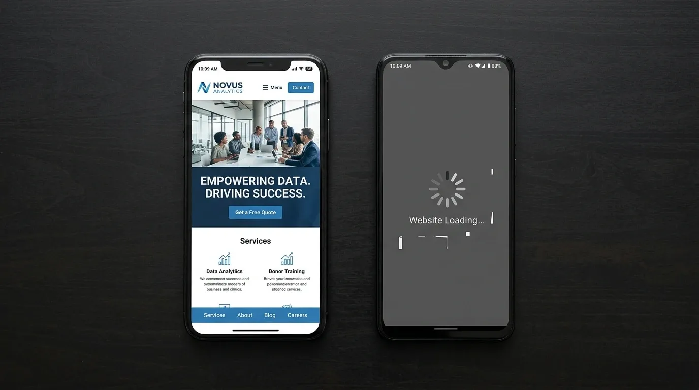 Comparison of a well-maintained versus neglected business website