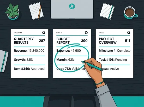 A business owner reviewing website quotes at a desk