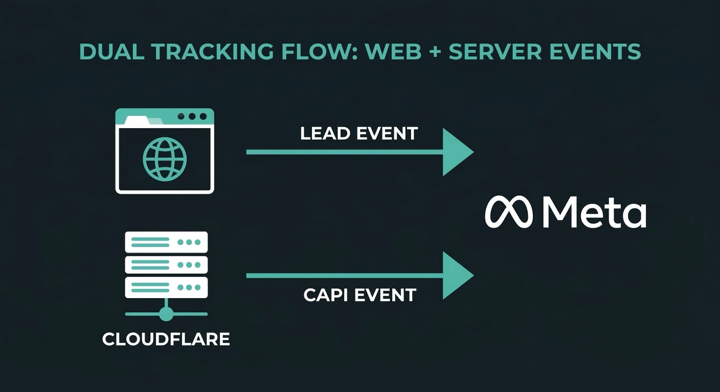 Meta tracking setup with dual pixel and CAPI