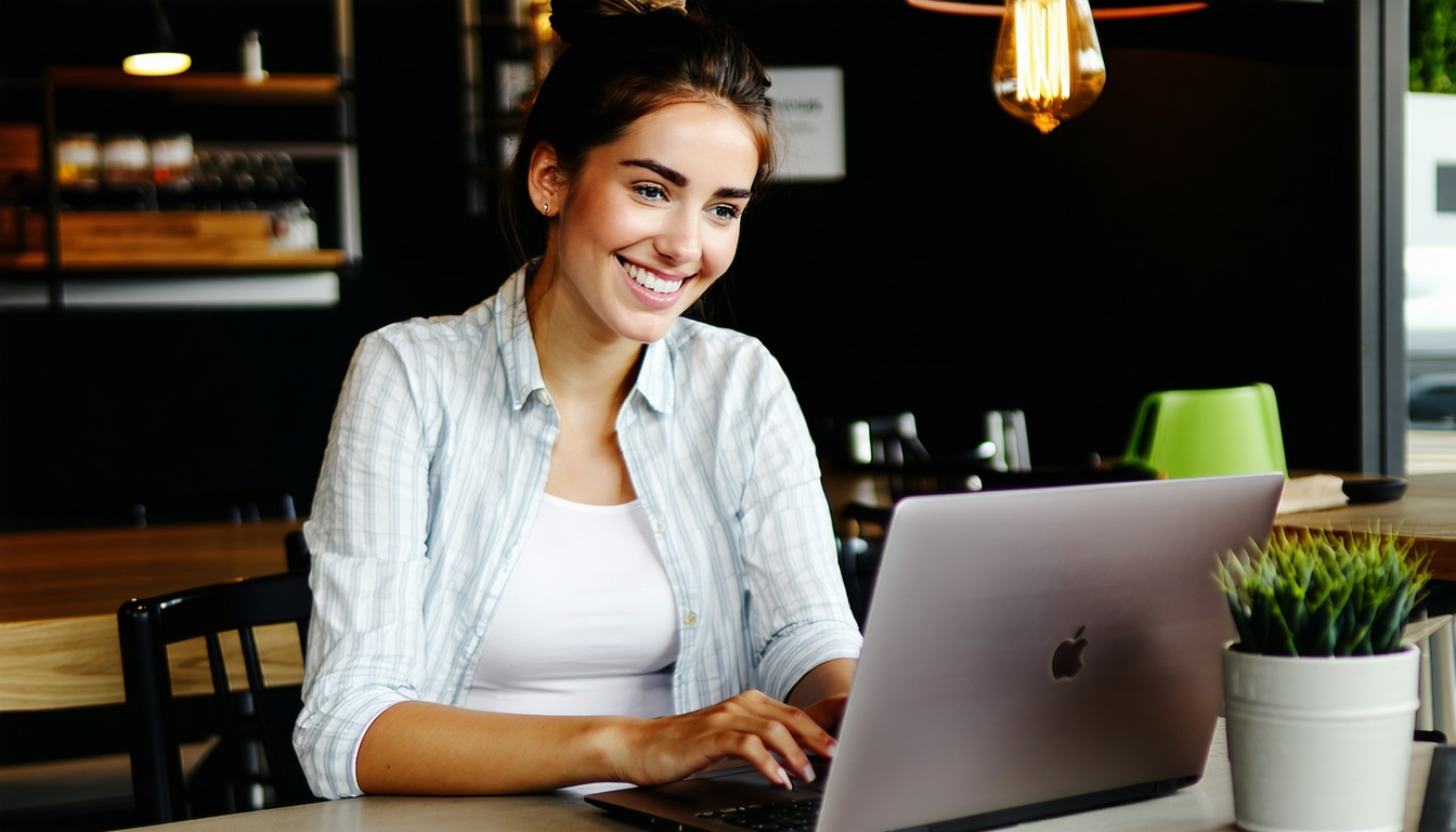 Business owner working on their website on their laptop after hours.