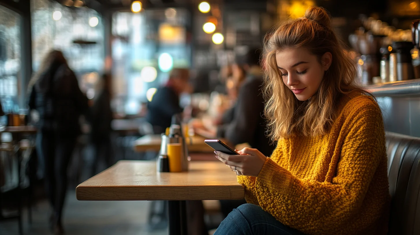 Woman browsing a mobile site on her phone