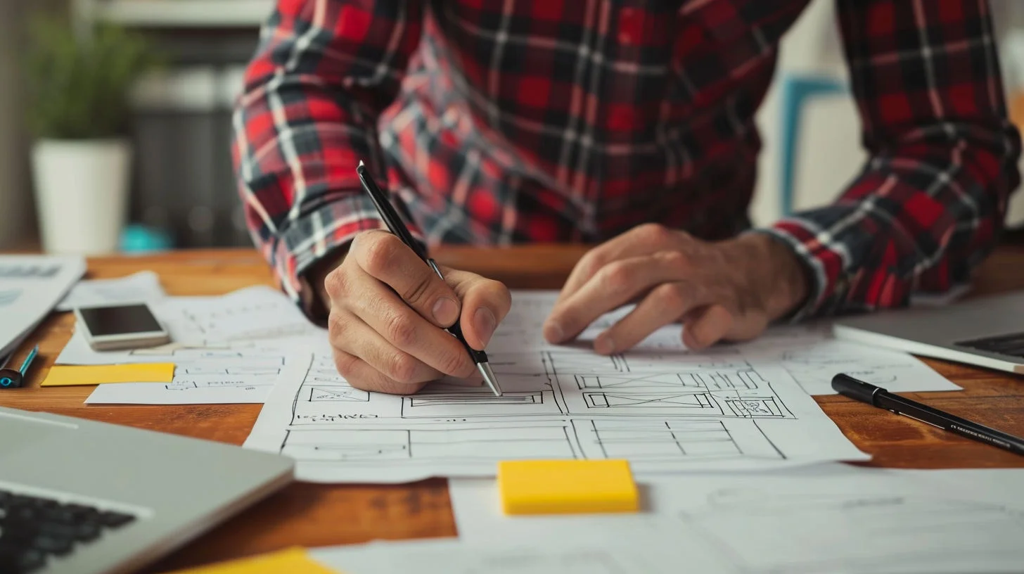 Digital den coming up with a website redesign for a customer