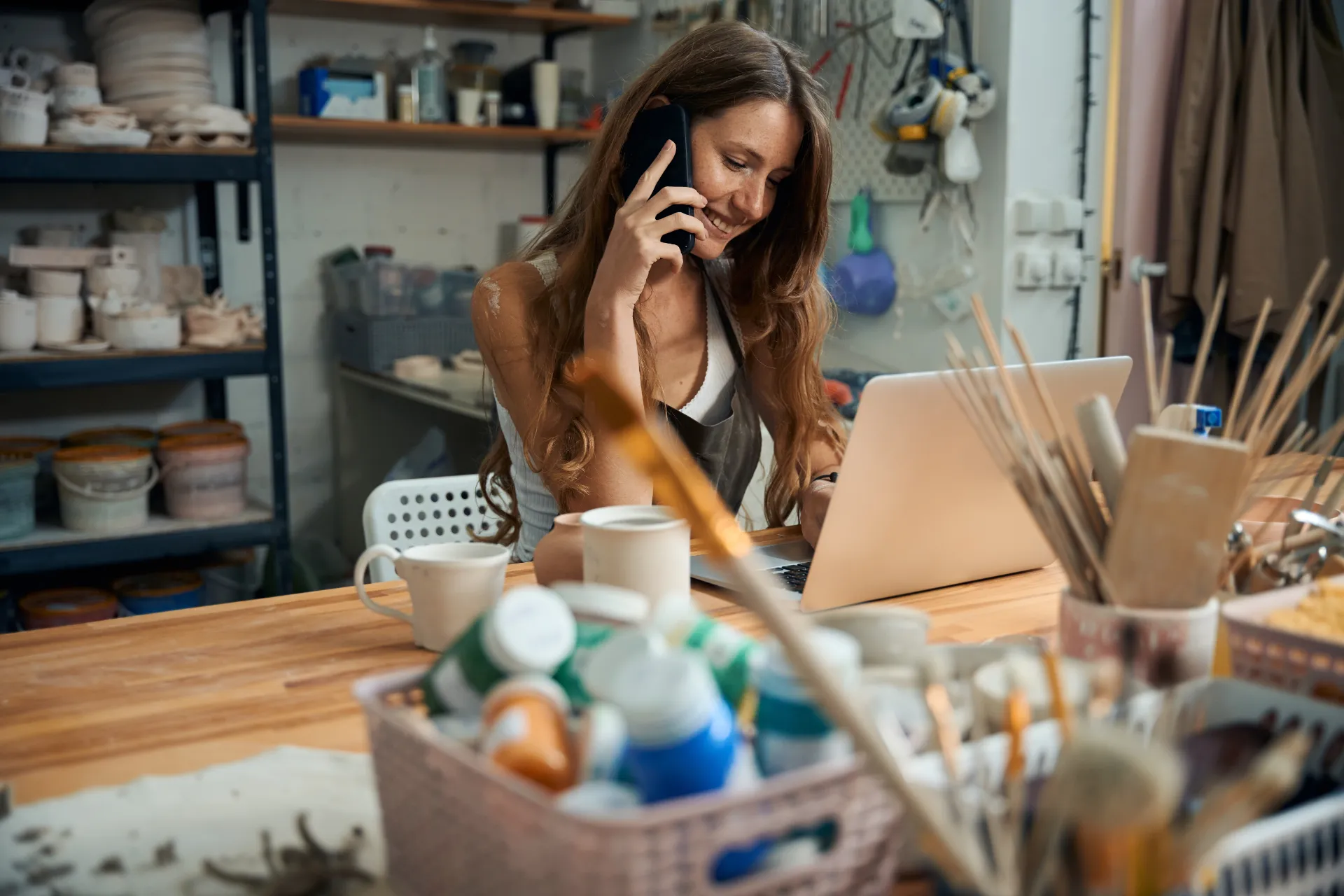 new business owner setting up their tech