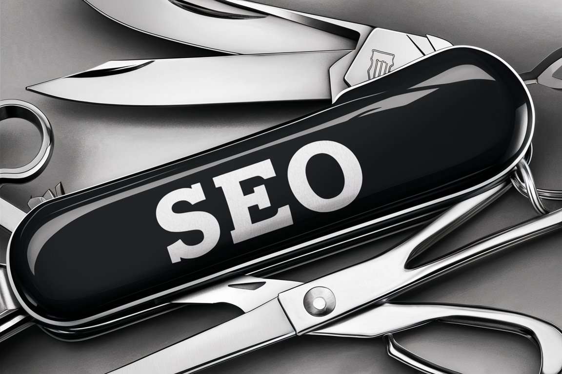 A Swiss Army Knife With Seo Written On It