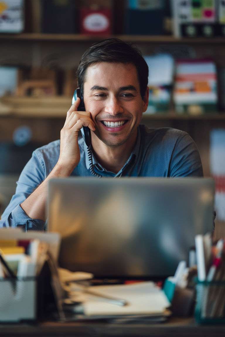 Business Owner On Phone